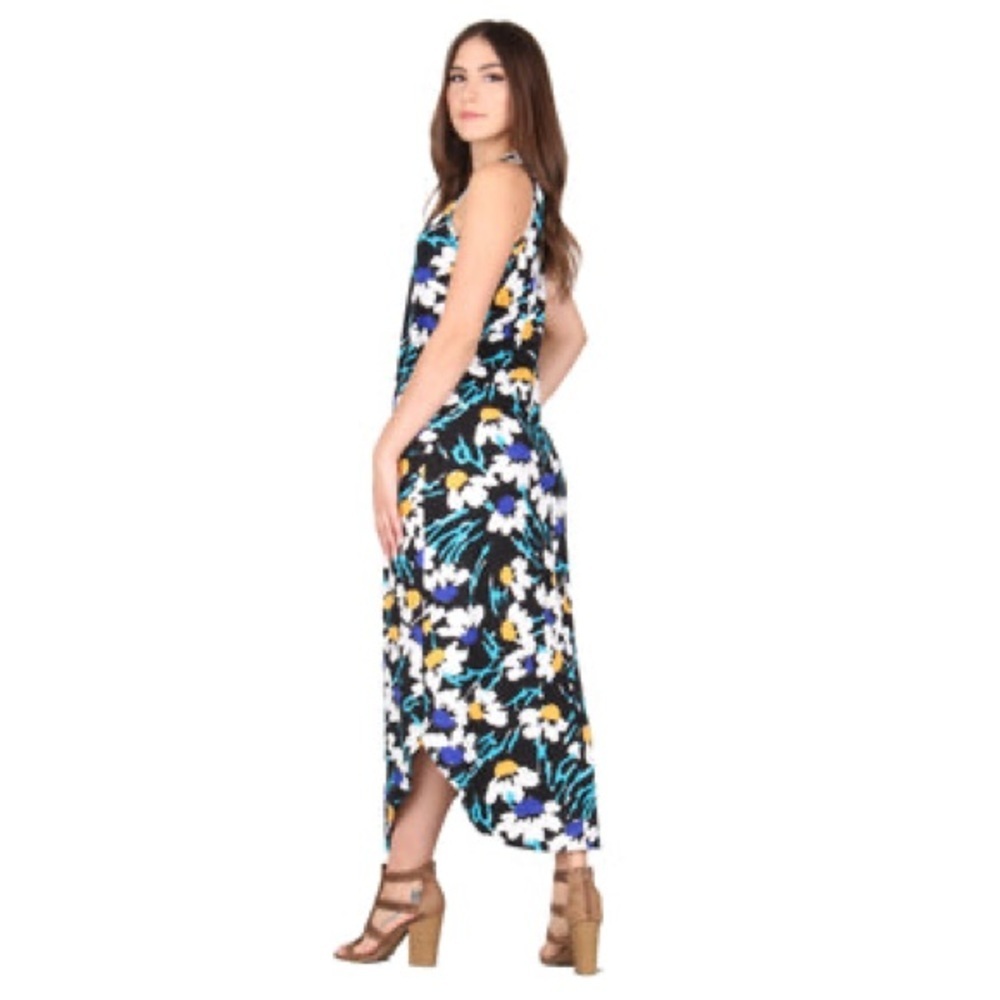 Moody Gardenia Lildy L/XL Round-Hem Maxi Dress Floral Boho 90s Y2K Coastal